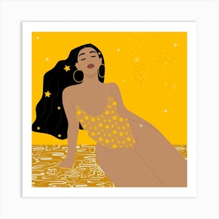 Twinkle Tan Square Art Print