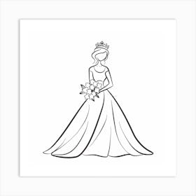 Bride In Wedding Dress Art Print