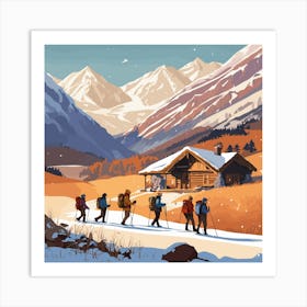 Winter Landscape In The Mountains Art Print