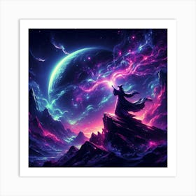 Wizard On A Mountain Art Print