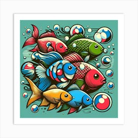 Colorful Fishes Art Print