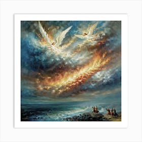 Angels Over The Sea Art Print