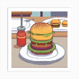 Pixel Burger 1 Art Print