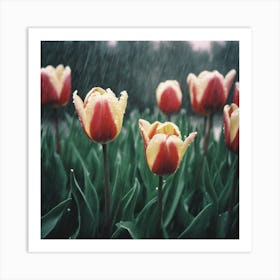 Tulips In The Rain 1 Art Print