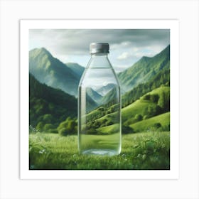 Water Bottle In The Grass Art Print