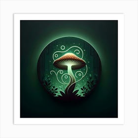 Mushroom In The Forest Art Print