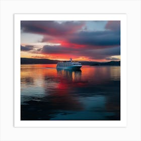 Cruise Ship At Sunset 9 Art Print