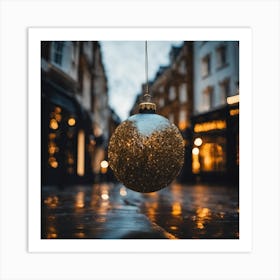 Christmas Ball On The Street Art Print