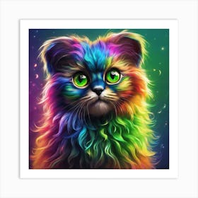 Rainbow Cat Art Print