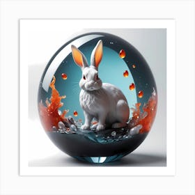 Rabbit In A Glass Ball Art Print