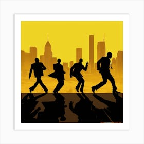 Silhouettes Of Businessmen Art Print