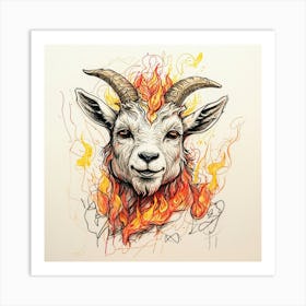 Goat In Flames 36 Art Print