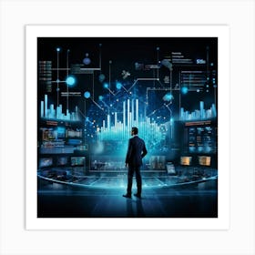 An Intricate Complex Illustration Revealing Data Statistics And Analysis Set Against A Backdrop Wi (1) Art Print