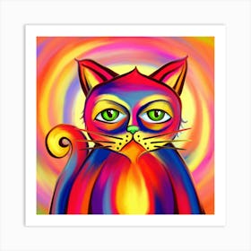 Colorful Cat 1 Art Print