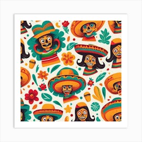 Mexican Day Of The Dead 7 Art Print