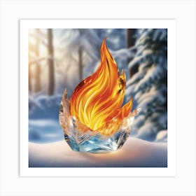 Fire In The Snow Art Print