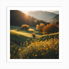 Sunset In The Mountains 8 Art Print