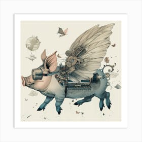 Pig With Wings Art Print