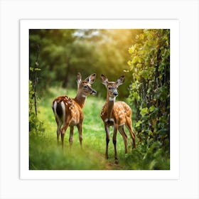 Deer In The Forest 246 Art Print