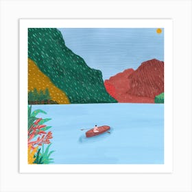 Rowing into serenity Art Print