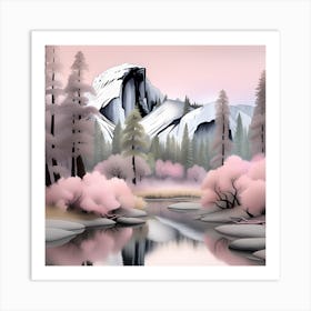 Yosemite Soothing Pastel Landscape 1 Art Print