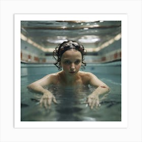 Girl In A Pool Art Print