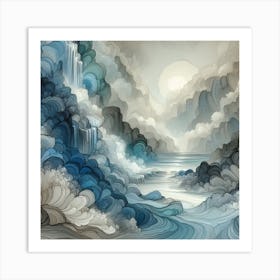 'Clouds And Water' Art Print