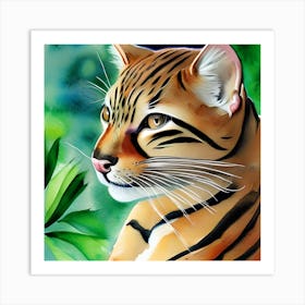 Jungle Cat Portrait Art Print