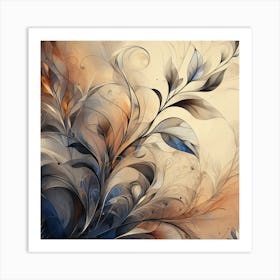 Abstract Leaves Painting 6 Art Print