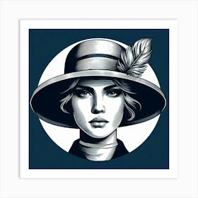 Woman In A Hat 1 Art Print