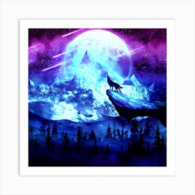 Wolf Howling Art Print