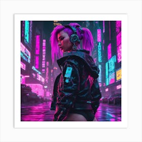 Neon Girl Art Print