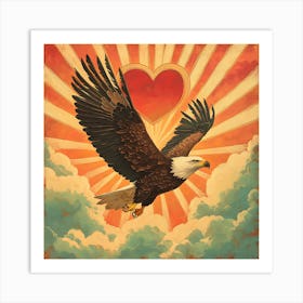 Eagle with Heart-shaped Cloud 4 Art Print