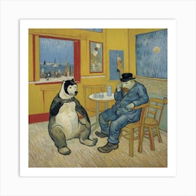 Panda At The Cafeteria Art Print