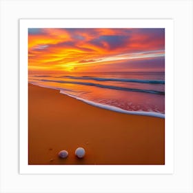 Sunset On The Beach 6 Art Print