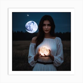 Moon goddess Art Print