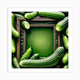 Cucumbers In A Frame 22 Art Print