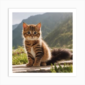 Kitten In The Mountains Art Print