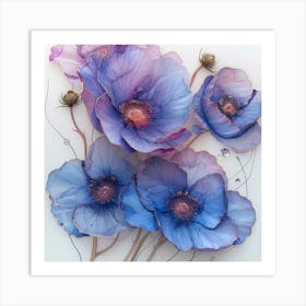 Blue Poppies Art Print