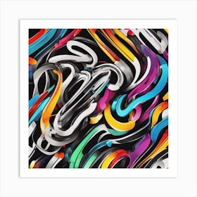 An Image Of A Ass With Letters On A Black Background, In The Style Of Bold Lines, Vivid Colors, Grap (1) Art Print