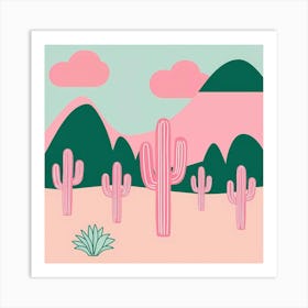 Cactus In The Desert 2 Art Print