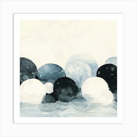 Black And White Spheres 1 Art Print