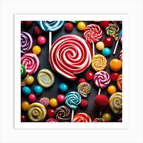 Colorful Lollipops Art Print