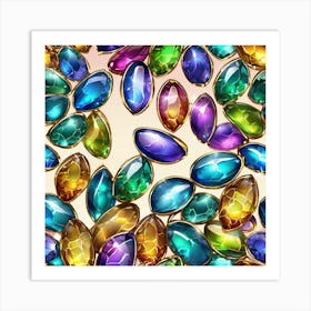 Colorful Gems 2 Art Print