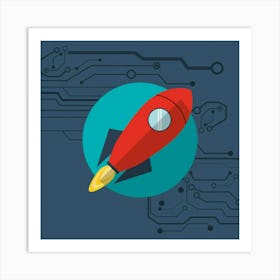 Rocket Launch Art Print