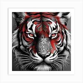 Red & BlackTiger Art Print