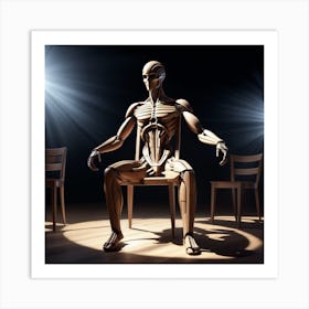 Skeleton Sitting In Chair Art Print