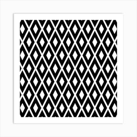 Black And White Diamond Pattern 1 Art Print