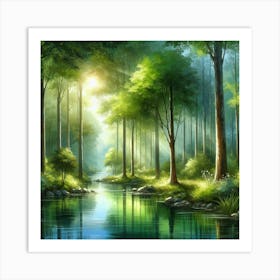 Forest In The Sun Art Print