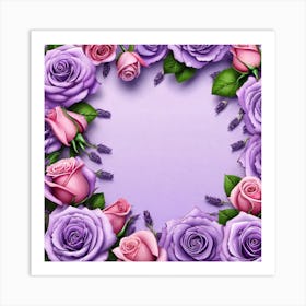 Purple Roses Background 2 Art Print